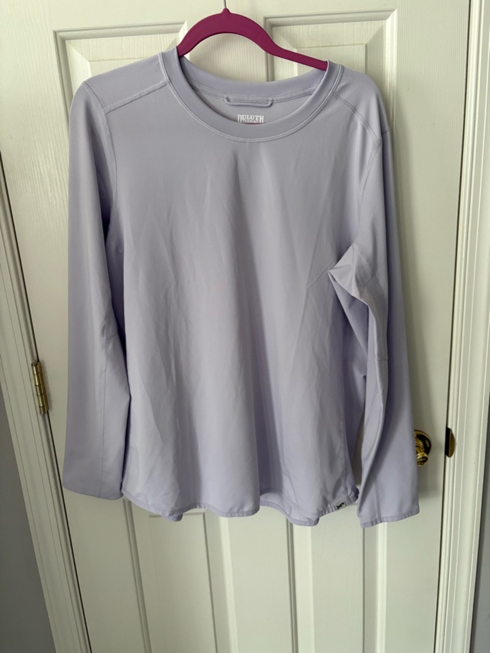 Duluth Trading Co Lilac Long Sleeve Performance Top